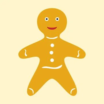 Happy gingerbread man Stock Illustration