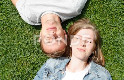Happy girl and boy Stock Illustration
