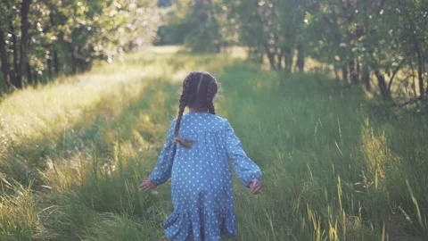 Barefoot Girl Grass Run Stock Footage ~ Royalty Free Stock Videos | Pond5