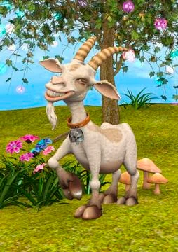 Happy Goat Stock Illustration