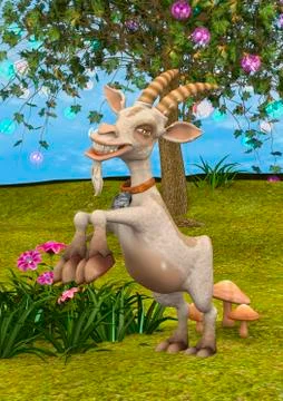 Happy Goat Stock Illustration
