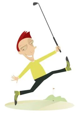 Happy golfer Stock Illustration