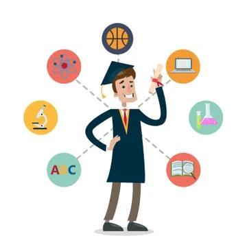 Happy graduated student. Stock-Illustration
