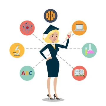 Happy graduated student. Stock Illustration