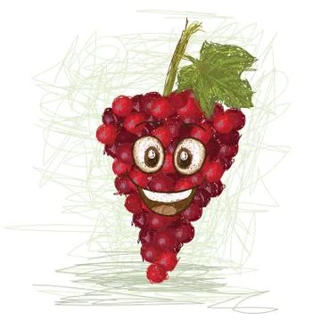 Happy grapes Stock Illustration