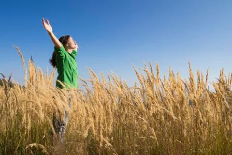Happy in the grass Stock Photos