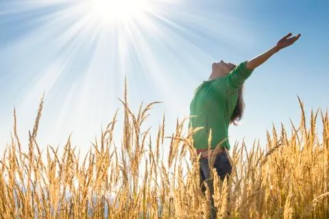 Happy in the grass Stock Photos