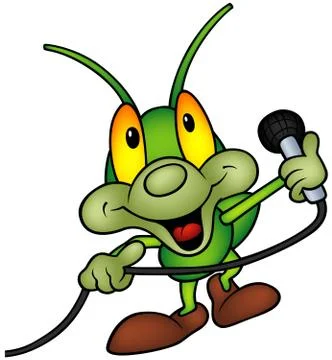 Happy Green Bug DJ Stock Illustration