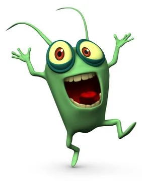 Happy green computer virus Stock-Illustration