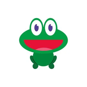 Happy Green Frog Character. Vector Illustrazione stock