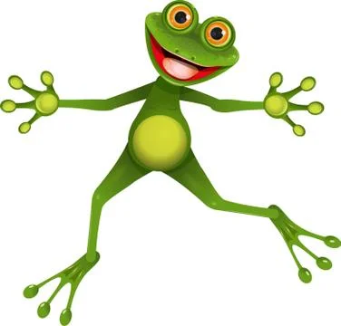 Happy green frog Stock Illustration