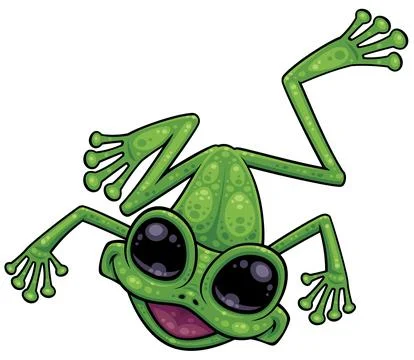 Happy Green Tree Frog Illustrazione stock