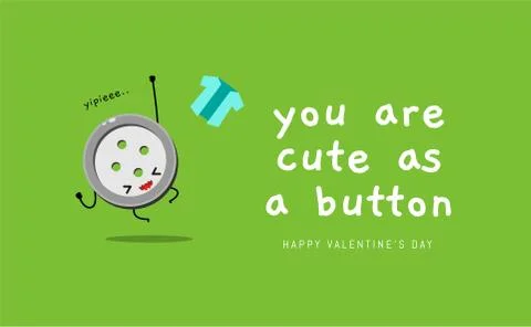 The happy grey button. Valentine's vector illustration Stock Illustration