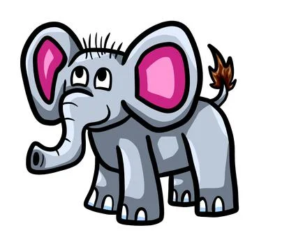 Happy Grey Elephant Stock Illustration