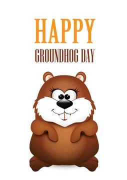 Happy Groundhog Day design Stock Illustration