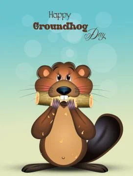 Happy groundhog day Stock Illustration