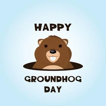 Happy Groundhog Day. Stock Illustration