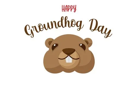 Happy Groundhog Day. Vector illustration with grounhog. Stock Illustration