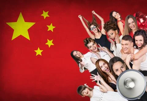 Happy group of diverse students Stock Photos