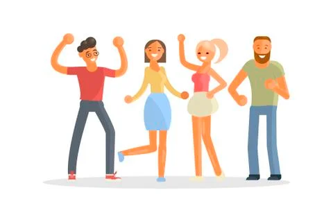 Happy group of students Stock Illustration