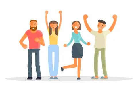 Happy group of students Stock Illustration