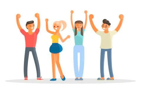 Happy group of students Stock Illustration