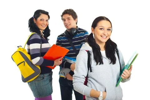 Happy group of students Stock Photos