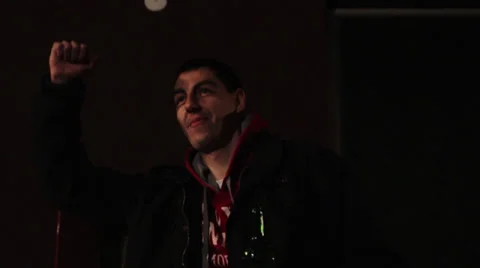 The happy guy dancing in slow motion,close up shot Stock Footage 34367212