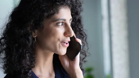 A Happy guy talking on phone call with friends , family indoor. Stock-Footage 170230838