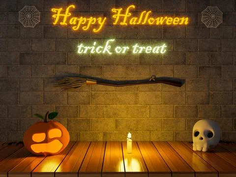 Happy Halloween  3d rendering . Stock Illustration