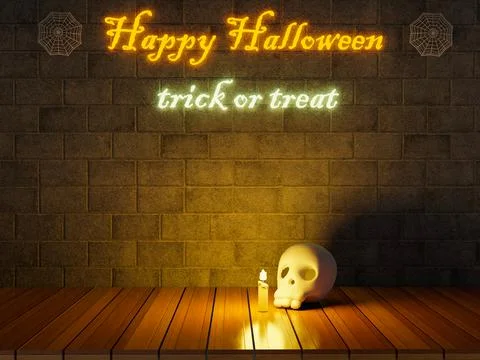 Happy Halloween  3d rendering . Stock Illustration
