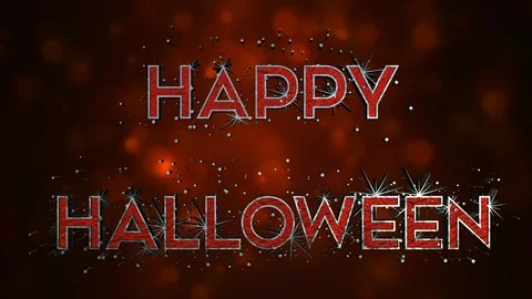 Happy Halloween 3D Text Effect - Metal And Blood Stock Footage 95041546