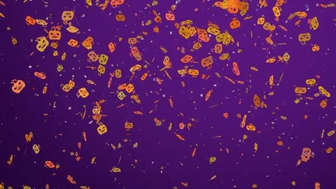 Happy Halloween And Pumpkins Flying Stock Footage 76465629