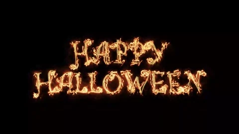 Happy halloween animated text background neon happy halloween fire green pu.. Stock Footage 284805162