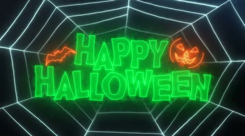 Happy Halloween Animation Loop/ Spider's web Stock Footage 68638878