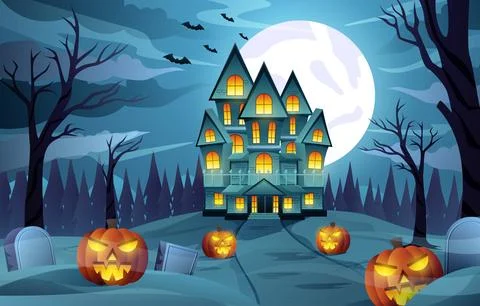 Happy Halloween background design vector Stock Illustration