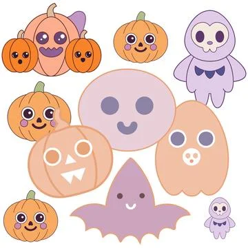 Happy halloween banner vector ghost spooky pumpking card template Stock Illustration