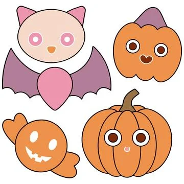 Happy halloween banner vector ghost spooky pumpking card template Stock Illustration