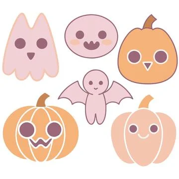 Happy halloween banner vector ghost spooky pumpking card template Stock Illustration