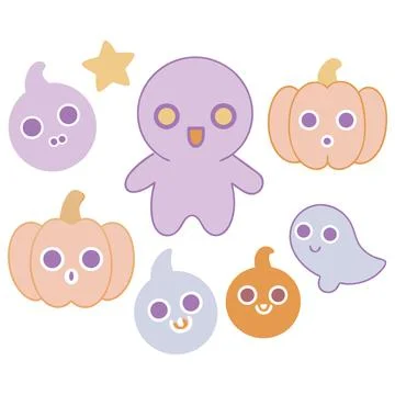 Happy halloween banner vector ghost spooky pumpking card template Stock Illustration