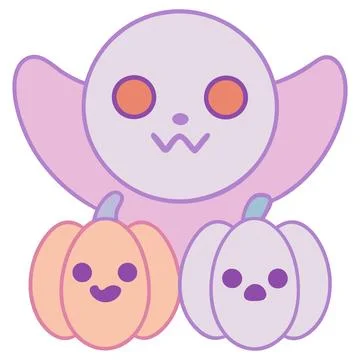 Happy halloween banner vector ghost spooky pumpking card template Stock Illustration