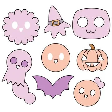 Happy halloween banner vector ghost spooky pumpking card template Stock Illustration
