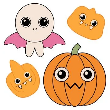 Happy halloween banner vector ghost spooky pumpking card template Stock Illustration
