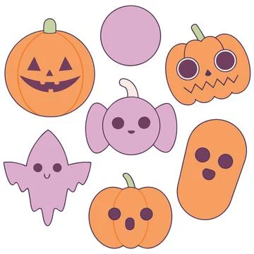 Happy halloween banner vector ghost spooky pumpking card template Stock Illustration