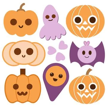 Happy halloween banner vector ghost spooky pumpking card template Stock Illustration