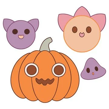 Happy halloween banner vector ghost spooky pumpking card template Stock Illustration