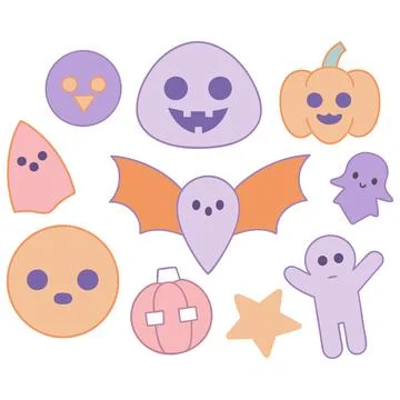 Happy halloween banner vector ghost spooky pumpking card template Stock Illustration