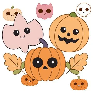 Happy halloween banner vector ghost spooky pumpking card template Stock Illustration
