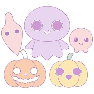Happy halloween banner vector ghost spooky pumpking card template Stock Illustration