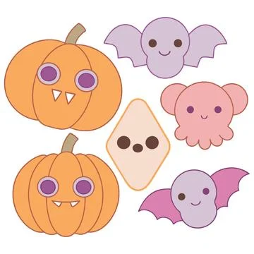 Happy halloween banner vector ghost spooky pumpking card template Stock Illustration